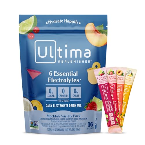 Ultima Replenisher Daily Electrolyte Drink Mix – Original Variety, 20 Stickpacks – Hydration Packets with 6 Electrolytes & Minerals – Keto Friendly, Vegan, Non- GMO & Sugar-Free Electrolyte Powder