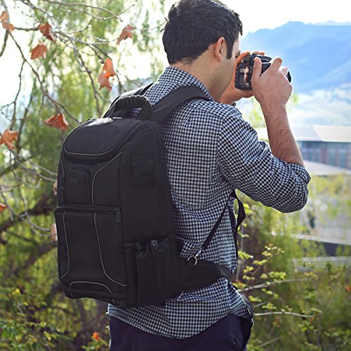 USA Gear DSLR Camera Backpack Case 15.6 inch Laptop Compartment Green L3340