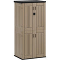 YITAHOME Outdoor Storage Cabinet with 2 Shelves, Waterproof Resin, Lockable, Dark Gray N641