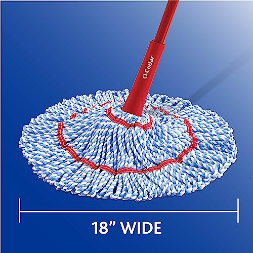 O-Cedar MicroTwist MAX Microfiber Twist Mop with 2 Extra Refills, Hands-Free Wringing, 18-Inch Mop Head A9926