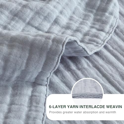 Love's cabin 6 Layer Cotton Muslin Blanket King Size Sage Green N5670