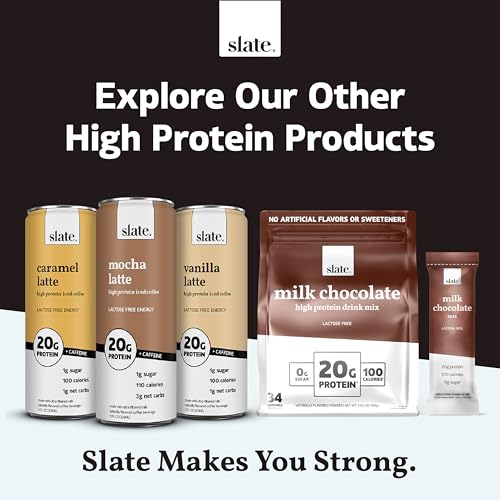 Slate Milk High Protein Dark Chocolate Shake, Lactose Free, 11 fl oz, 12 Cans C31569