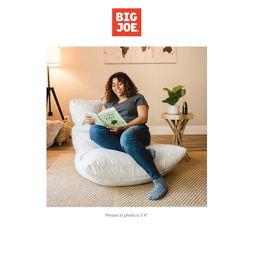 Big Joe Dorm Bean Bag Chair with Drink Holder, Black Smartmax, 3 ft Q1693