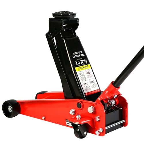 Pvillez Floor Jack, Heavy Duty Hydraulic Low Profile Steel Racing Jack, 2 Ton Capacity Blue H10635
