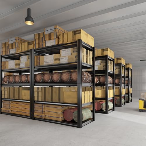 REIBII 48" W Garage Shelving 3000LBS Heavy Duty Metal Storage Shelves J429