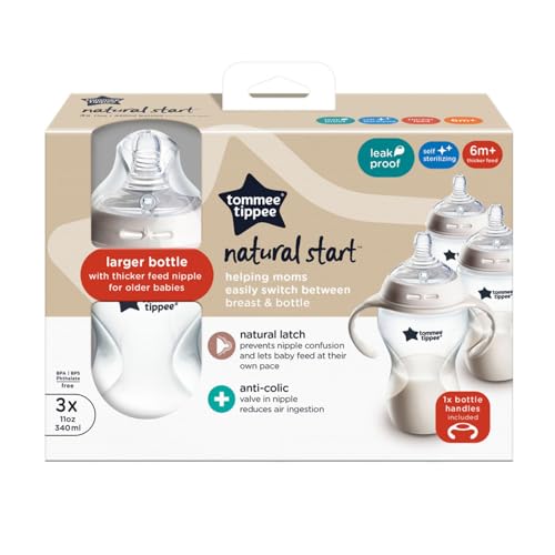 Tommee Tippee Natural Start Anti-Colic Baby Bottle 11oz 3 Pack W20739