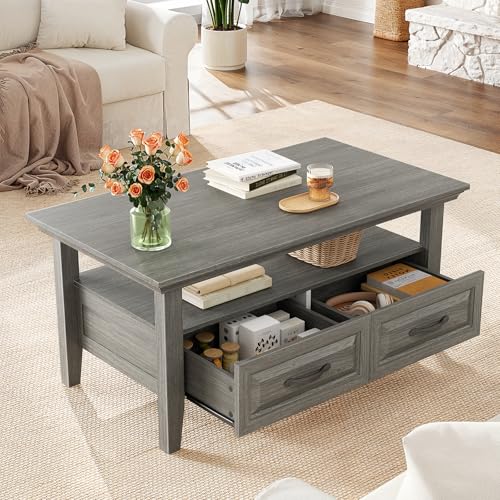 Marsail Lift Top Coffee Table with Storage, Natural Oak L27078