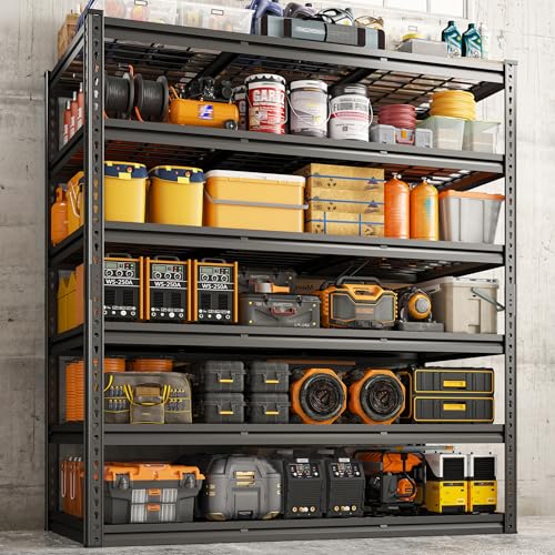 REIBII 60" W Garage Shelving 5-Tier Heavy Duty Metal Storage Shelves B60038