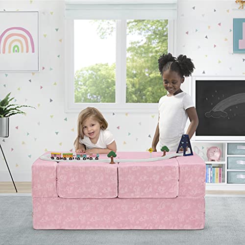 Delta Children Serta Perfect Sleeper Convertible Sofa & Play Set with 2 Ottomans, Grey O22117
