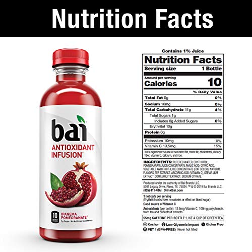 Bai Coconut Flavored Water, Molokai Coconut, 18 fl oz Bottles (Pack of 12) N9326