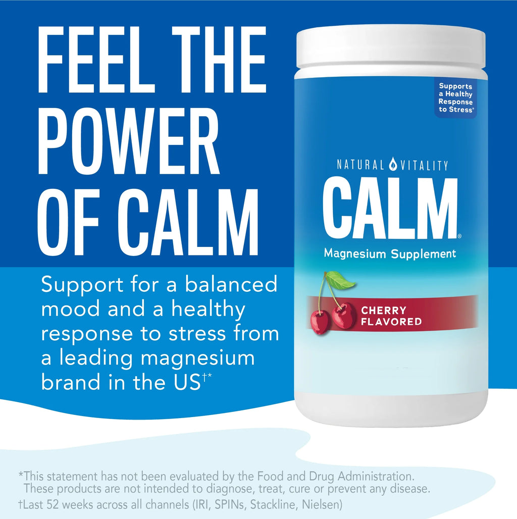 Natural Vitality CALM Magnesium Powder Supplement, Cherry, 16 oz F717
