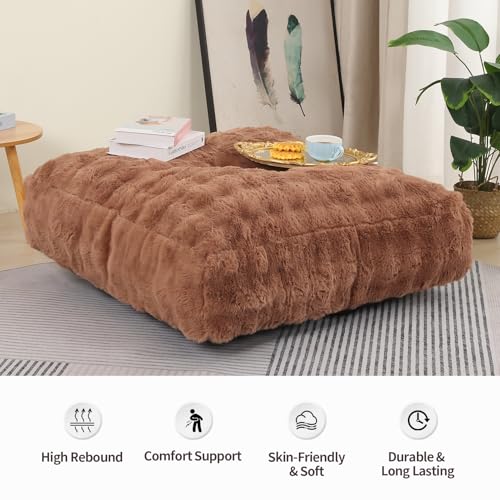 Comfy Lazy Floor Sofa Bean Bag Chair for Adults, Brown B5496