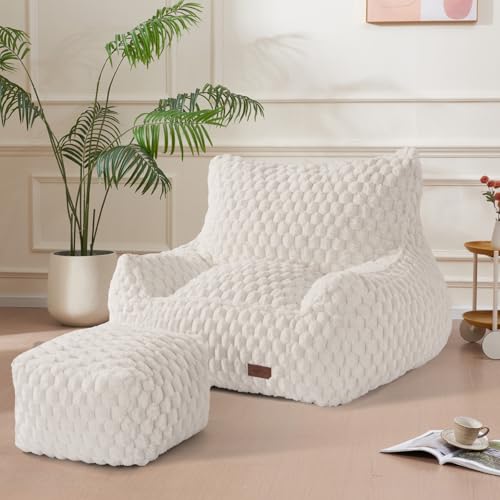 Big Bean Bag Chair for Adults with Foot Rest, Indoor Lounge Sofa P643