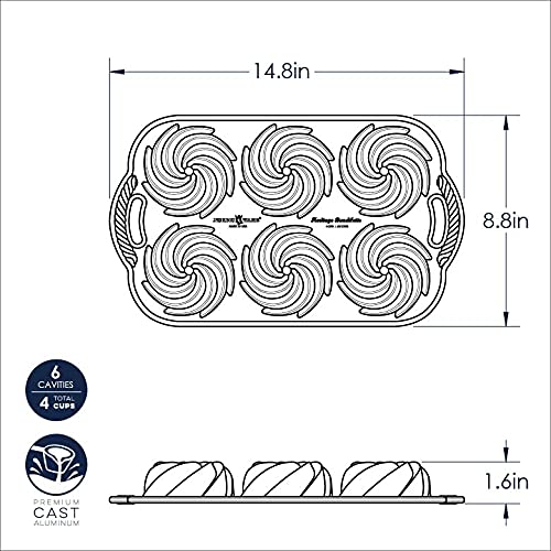 Nordic Ware Heritage Bundtlette Cake Pan, Silver W7797