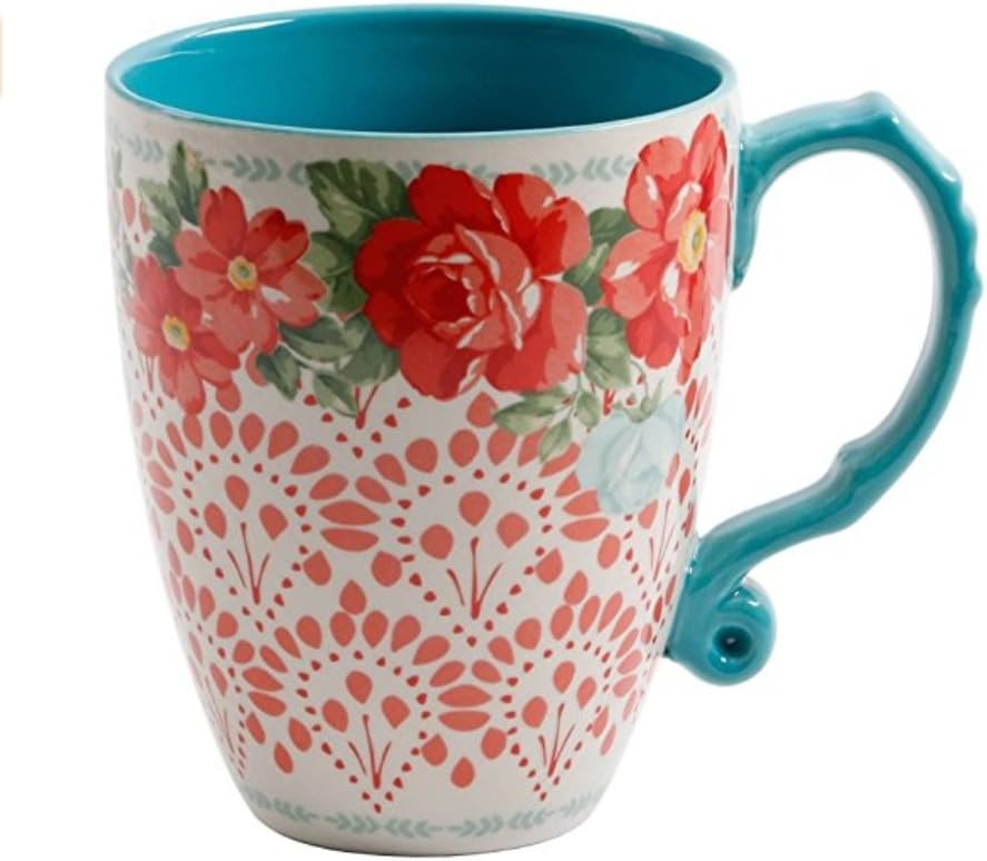 Pioneer Woman Vintage Floral 26-Ounce Jumbo Latte Mug Set of 4 E7472