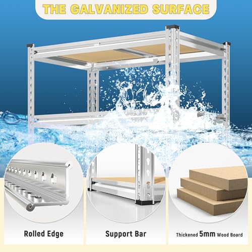 REIBII Storage Shelves 6 Tier Heavy Duty Metal Shelving, Adjustable, 2250LBS A7728