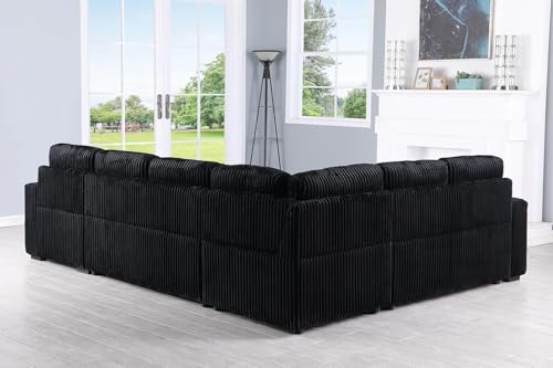 Eafurn 6 Seater U Shaped Sleeper Sectional Sofa Bed with Storage F82821