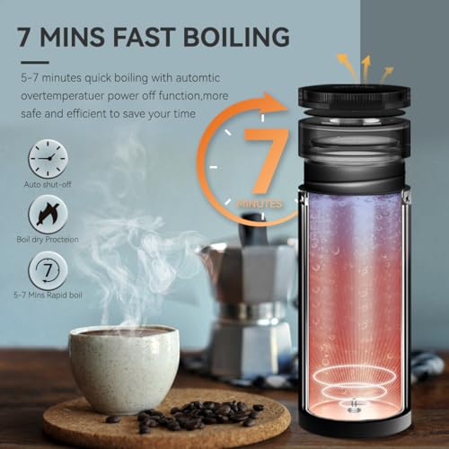 Travel Electric Kettle, Portable Mini Water Boiler, 304 Stainless Steel, White U634
