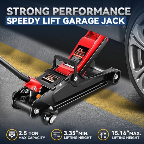 Auto Dynasty 4 Ton Low Profile Floor Jack, Heavy Duty Steel Hydraulic, Yellow B7990