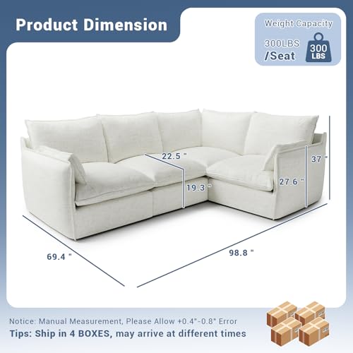 Cloud Modular Sectional Sofa, Waterproof Down Filled, High Backrest 5 Seater, Dark Gray J53470