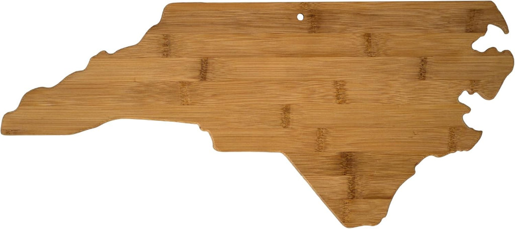 Totally Bamboo 20-7978NC North Carolina State Shaped Bamboo Serving and Cutting Board, Brown