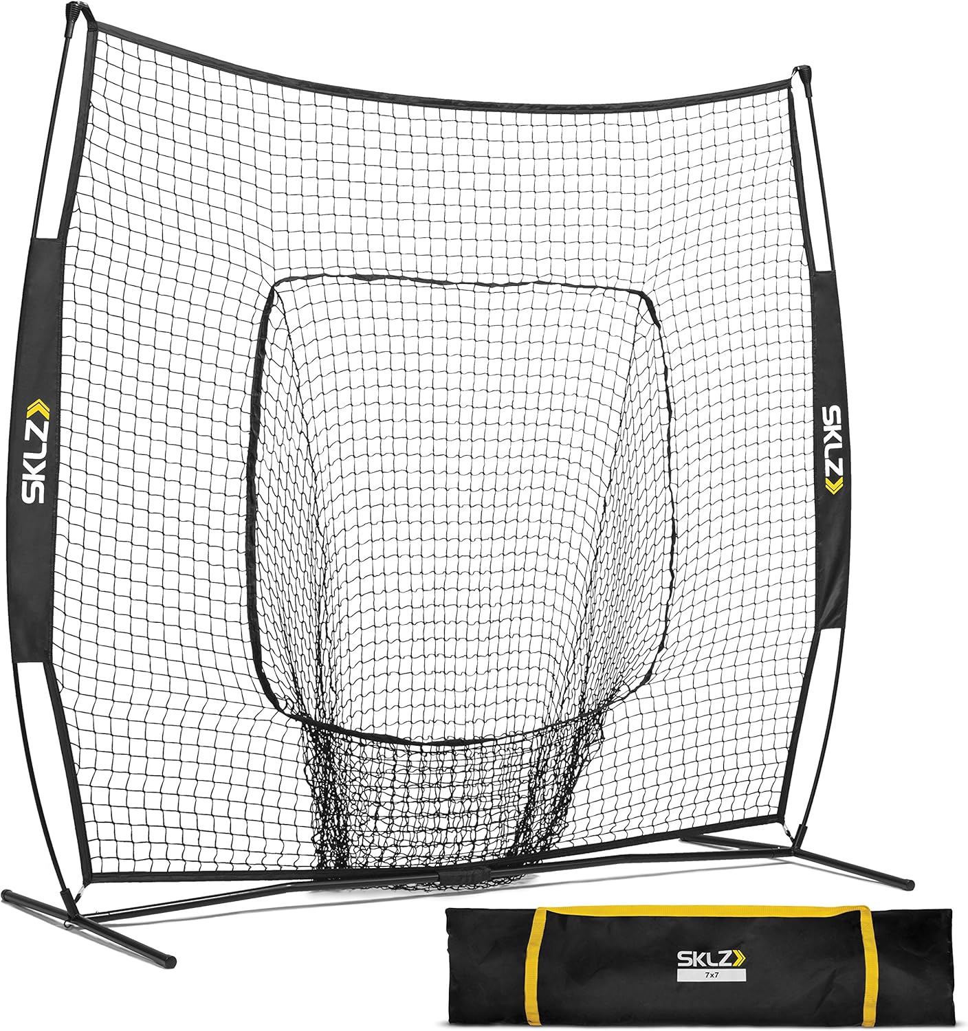 SKLZ Portable Baseball and Softball Hitting Net with Vault, Black, 7 x 7 feet