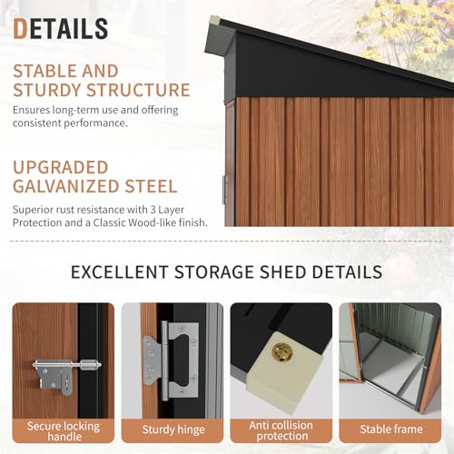 Outdoor Storage Shed 5x3 Ft Metal Steel with Lockable Door N4246