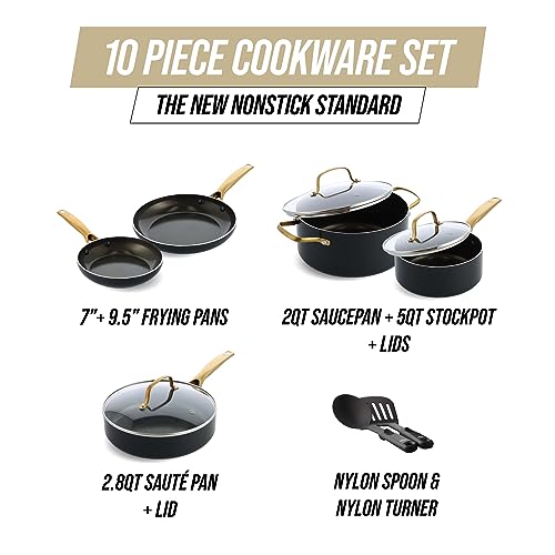 Blue Diamond 20 Piece Cookware and Bakeware Set, Diamond Infused Ceramic Nonstick, Blue J913894
