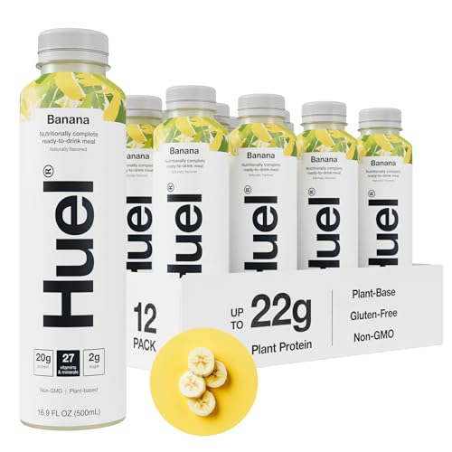 Huel Ready-to-Drink Chocolate Meal Replacement, 20g Protein, 16.9 Fl Oz (12 Pack) D52742