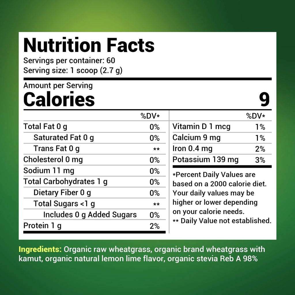 Dr. Berg Organic Wheatgrass Powder, Lemon Flavor, 164g I480