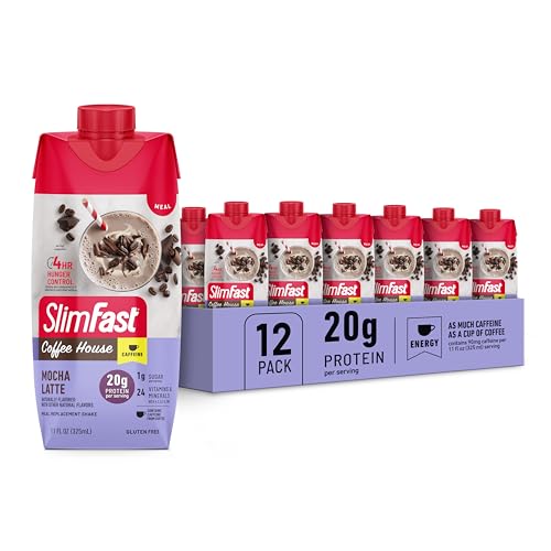 SlimFast Protein Shake, Chocolate, 20g Protein, Meal Replacement, 12 Count R712103