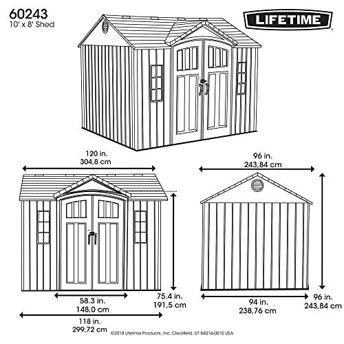 Lifetime 10 x 8 Ft. Outdoor Storage Shed F848