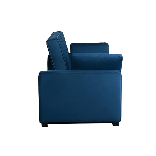 Serta Ainsley Convertible Sleeper Sofa Queen Size Navy Velvet V951