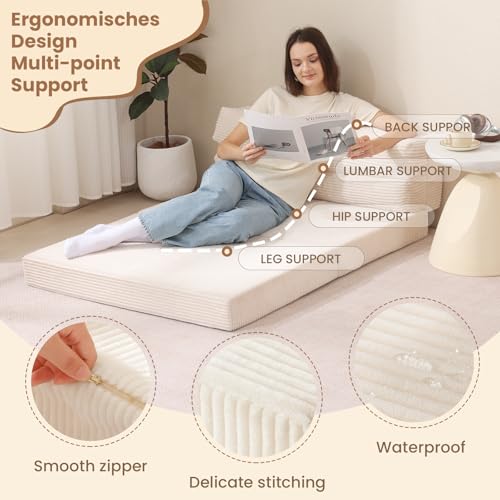 Folding Sofa Bed Convertible Sleeper Chair with Pillow, Grey D49904