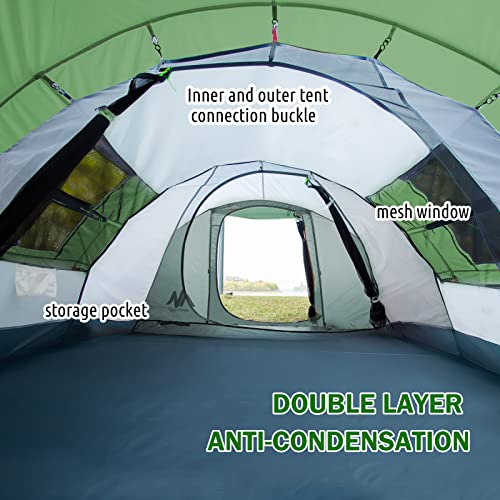 6 Person Pop Up Tent for Camping - AYAMAYA Double Layer Waterproof Instant Family Tent with Vestibule A14694