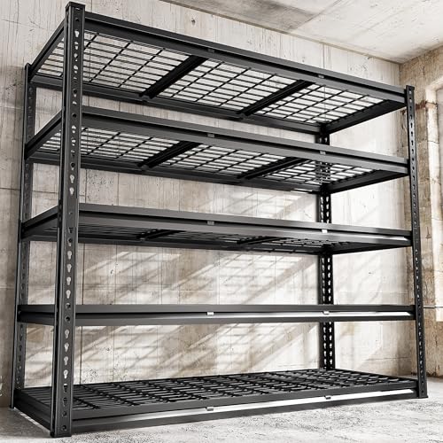 REIBII 48" W Garage Shelving 3000LBS Heavy Duty Metal Storage Shelves J429