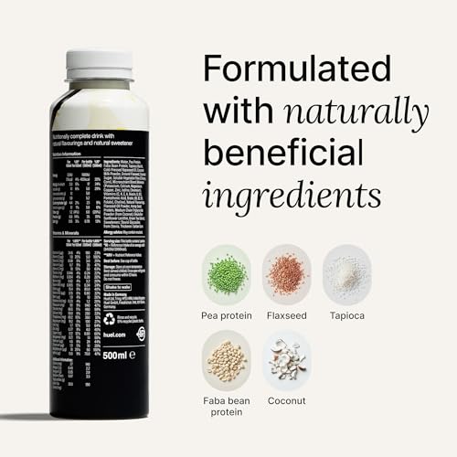 Huel Ready-to-Drink Chocolate Meal Replacement, 20g Protein, 16.9 Fl Oz (12 Pack) D52742