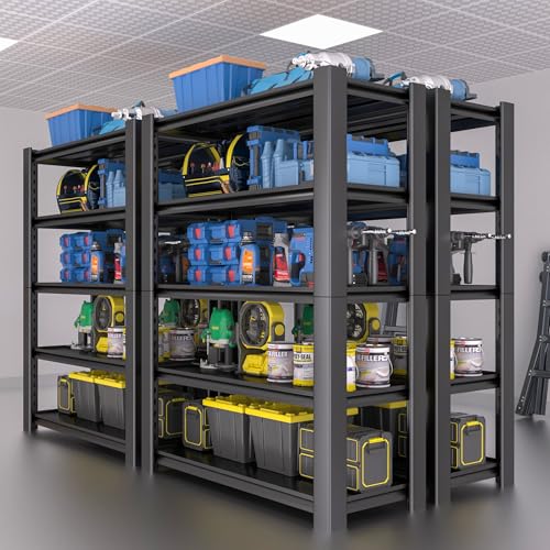 5-Tier Heavy Duty Garage Shelving Unit, 3000 LBS Capacity Steel Storage Rack I217
