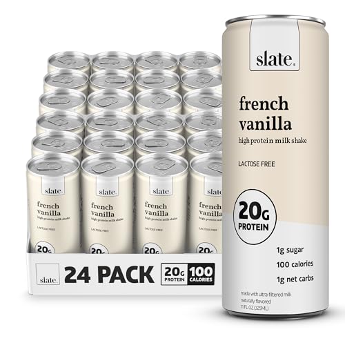 Slate Milk High Protein Dark Chocolate Shake, Lactose Free, 11 fl oz, 12 Cans C31569