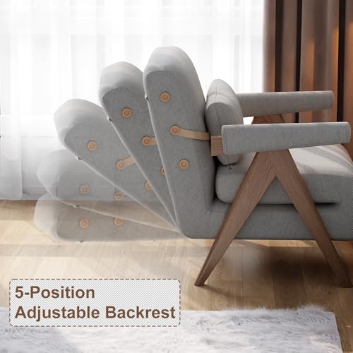 Residential Convertible Sofa Bed Chair 3-in-1 Adjustable Backrest Beige White D8743