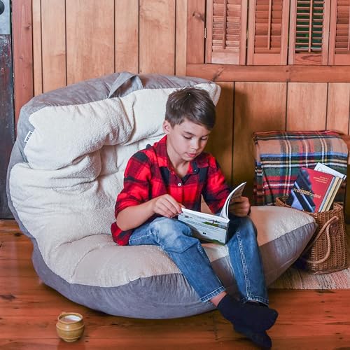 Big Joe Dorm Bean Bag Chair with Drink Holder, Black Smartmax, 3 ft Q1693