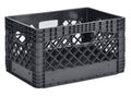 24QT Plastic Heavy-Duty Milk Crate, Black