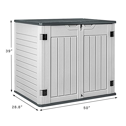 Devoko Resin Outdoor Storage Shed 34 Cu Ft Waterproof Patio Cabinet K8129