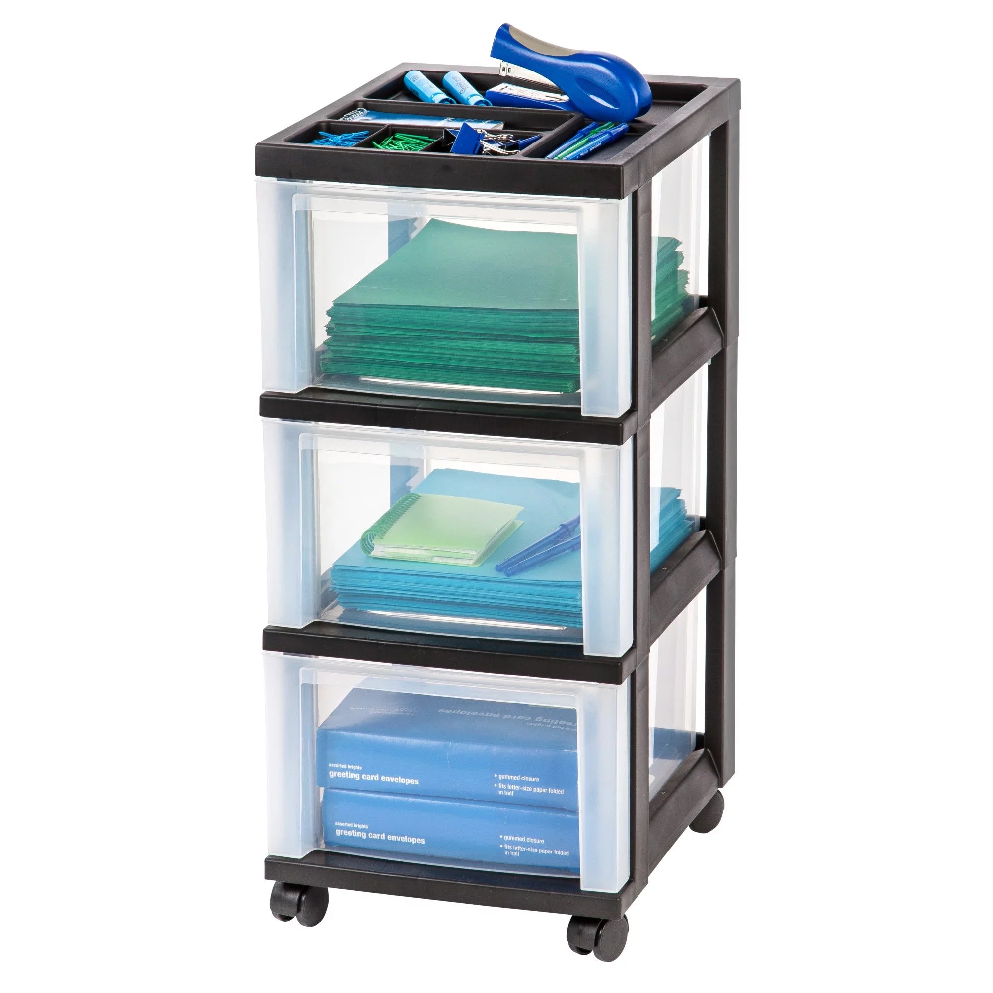 Office Depot Medium Plastic Storage Cart 3 Drawers Black N431