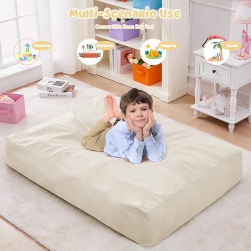 Giant Bean Bag Chair for Adults Convertible Bed with Microfiber Cover Charcoal G62613