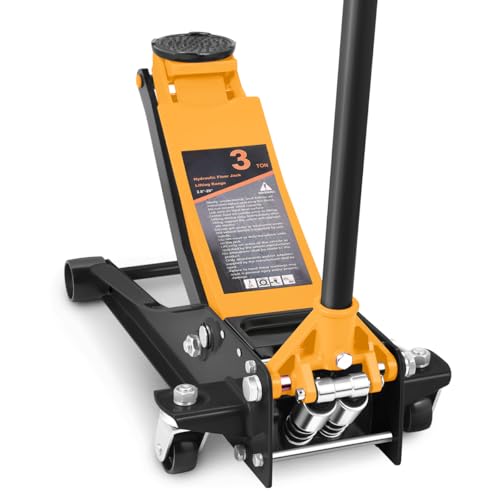 DNA MOTORING Floor Jack 3 Ton Low Profile Heavy Duty Hydraulic Car Jack, Black T11604