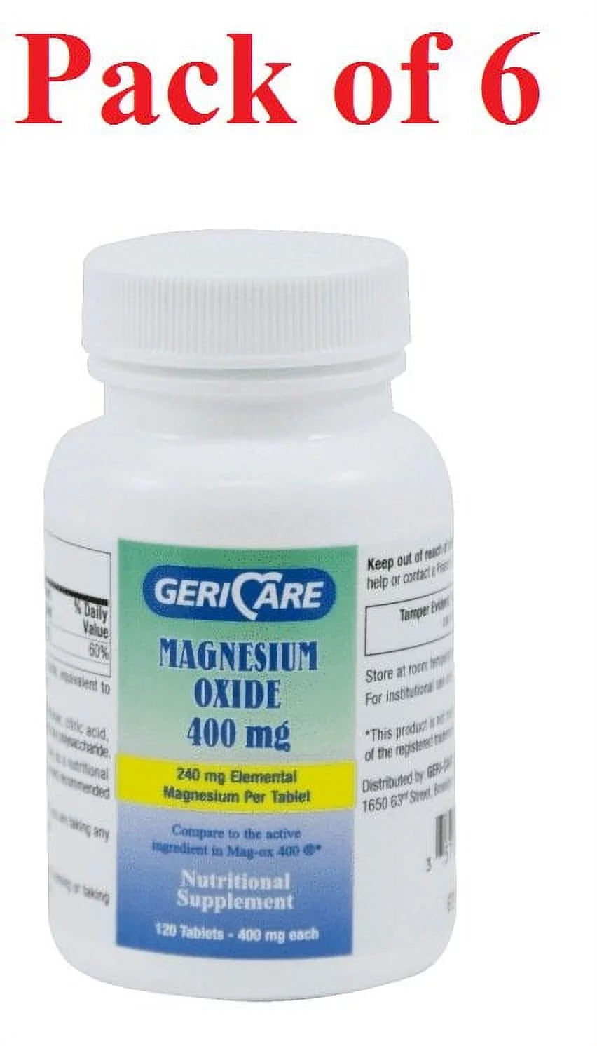 Magnesium Oxide Tablets 400mg, 6-Pack N14505