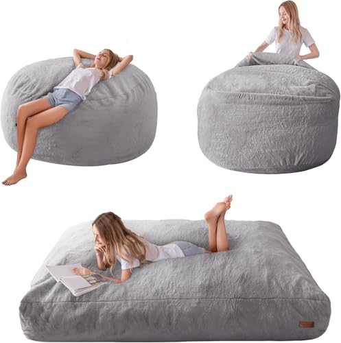 MAXYOYO Giant Bean Bag Chair Bed for Adults, Convertible Floor Sofa G466