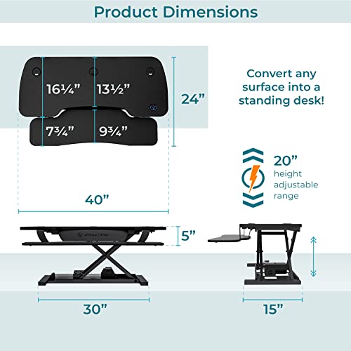 VERSADESK PowerPro™ 36 Inch Electric Standing Desk Converter, Black H627