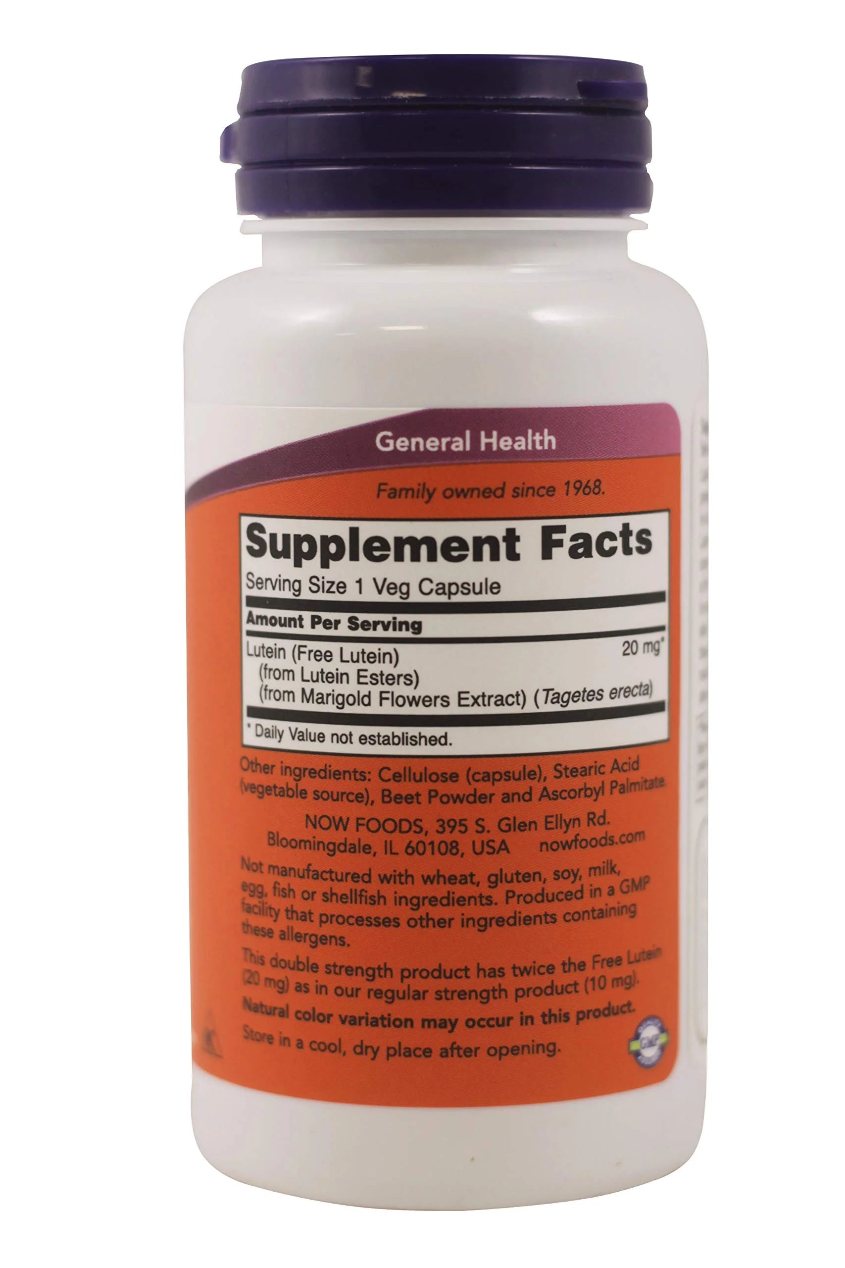 Now Foods Double Strength Lutein 20 mg, 90 Vegetable Capsules G9111